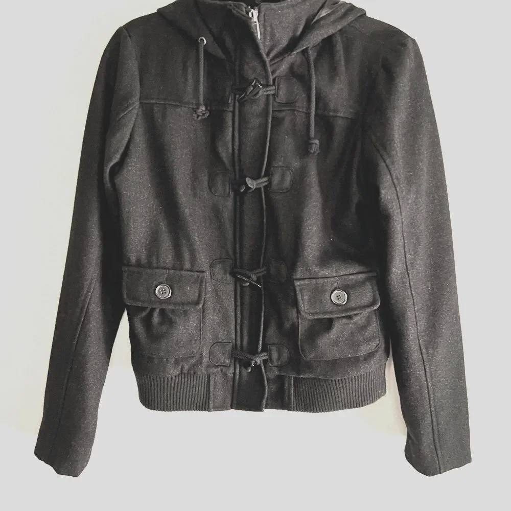 G by Guess wool bomber jacket 🔥🖤 Y2K 🖤 hooded 🖤